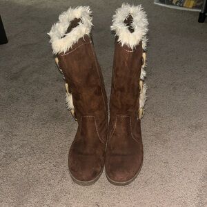 Nine West Brown Faux Fur Tall "Diva Girl"